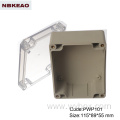 IP65 Surface mount junction box outdoor enclosure waterproof abs box plastic enclosure electronics PWP101 with size 115*89*55mm